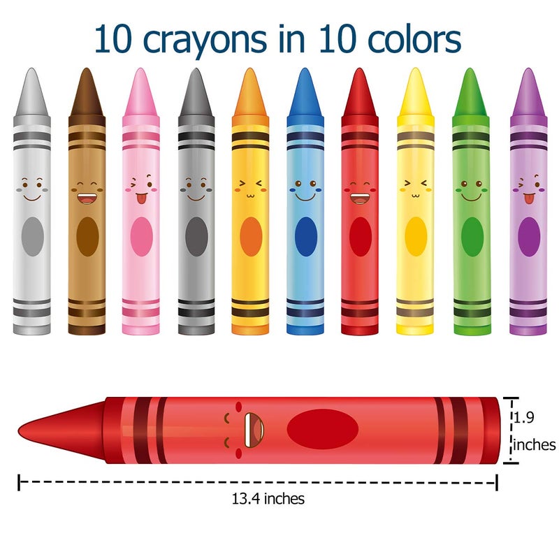 Fancy Land Crayon Wall Decals 10 Color Sticker for School Classroom Art Room Decoration - Image 2